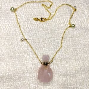 Rose quartz Perfume Holder necklace